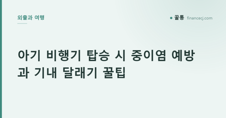 아기 비행기 탑승 시 중이염 예방과 기내 달래기 꿀팁